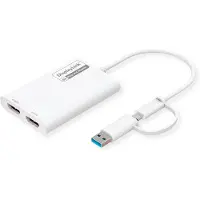 Roline Adaptateur Multi-DisplayLink USB type A+C - 2x HDMI, multi-flux 4K