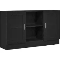 vidaXL Sideboard noir imitation chêne 120 x 30,5 x 70 cm Bois composite