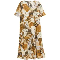 s.Oliver Robe d’été beige / ocre / olive / blanc