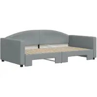 vidaXL Lit de jour convertible , gris clair, 100 x 190 cm, tissu