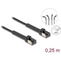 DeLOCK 80932 RJ45 Slim Netzwerkkabel Cat.6A U/FTP winkelbar 0,25m