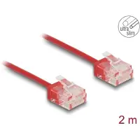 DeLOCK Câble réseau RJ45 Cat.6 Ultra Slim UTP 2 m rouge, connecteur court
