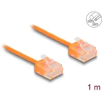 DeLOCK Câble patch Cat.6 Ultra Slim 1 m orange avec connecteurs RJ45 courts