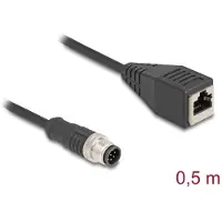 DeLOCK Câble M12 A-codé 8 broches mâle vers RJ45 Bu. PVC 0,5 m