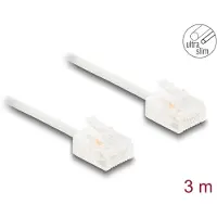 DeLOCK Câble réseau RJ45 Cat.6 Ultra Slim 3 m blanc, connecteurs courts