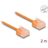 DeLOCK Câble réseau RJ45 Cat.6 Ultra Slim 2 m orange, connecteurs courts