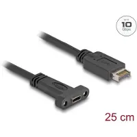 DeLOCK 85454 USB 3.1 E Key A 20 Pin mâle vers C femelle encastrable 25 cm