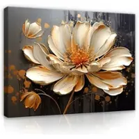 WALLARENA Impression sur toile abstrait fleurs moderne 60x40 cm xxl tableau décoration deco murale intissée pour salon chambre cuisine