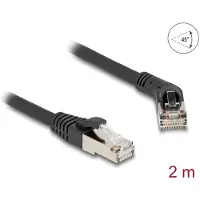 DeLOCK Câble réseau Cat.6A RJ45 S/FTP coudé 2 m, noir, LSZH