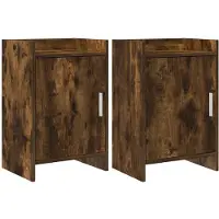 vidaXL Tables de chevet 2 pcs Chêne fumé 40 x 30 x 60 cm