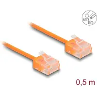 DeLOCK RJ45 Netzwerkkabel Cat.6 UTP Ultra Slim 0,5 m orange