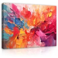 WALLARENA Impression sur toile abstrait moderne 120x80 cm xxl tableau décoration deco murale intissée pour salon chambre cuisine