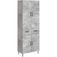 vidaXL Ensemble de 2 armoires , gris béton, 66 x 34,5 x 89,5 cm, aggloméré