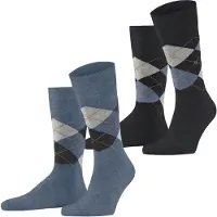 Burlington Chaussettes bleu marine / bleu-gris / gris clair / orange foncé