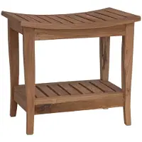vidaXL Table d'appoint de salle de bain, couleur naturelle, 50 x 35 x 45 cm, bois massif de teck