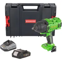 Procraft PWA80bb Clé à choc sans fil 20 V 1600 Nm 1/2" Brushless + 1x batterie 2,0 Ah + chargeur + boîte à outils RHINO