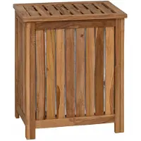 vidaXL Panier à Linge Naturel 50 x 35 x 60 cm Bois de teck massif