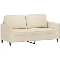 vidaXL Canapé à 2 places Crème 140 cm Similicuir