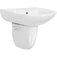 vidaXL Lavabo mural en céramique, blanc, 520 x 450 x 190 mm