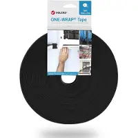 Velcro One Wrap Bande 25m / 10mm Noir Vel-ow64101