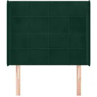 vidaXL Tête de lit avec oreilles Vert foncé 93x16x118/128 cm Velours