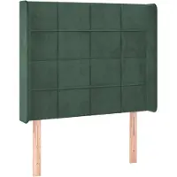 vidaXL Tête de lit avec oreilles Vert foncé 103x16x118/128 cm Velours