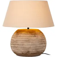 Lucide DENISE - Lampe de table - Ø 55 cm - 1xE27 - Marron | Ambiance