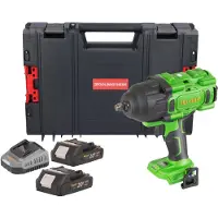 Procraft PWA80bb Clé à choc sans fil 20 V 1600 Nm 1/2" Brushless + 2x batterie 2,0 Ah + chargeur + RHINO Toolcase