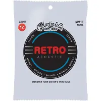 Martin Retro Acoustic MM12 Cordes de guitare de calibre lger Monel Nickel