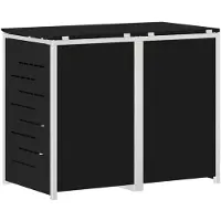 vidaXL : Boîte de rangement pour poubelles, pour 2 bacs de 240 litres, en acier inoxydable, noire