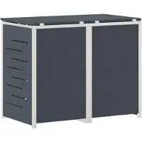 vidaXL : Boîte de rangement pour poubelles, pour 2 bacs de 240 litres, en acier inoxydable, couleur anthracite