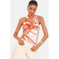 Lipsy Chemisier orange / blanc