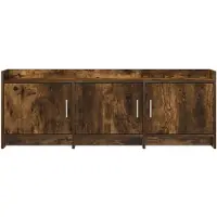 vidaXL Meuble TV 130 x 33 x 47 cm en aggloméré chêne fumé
