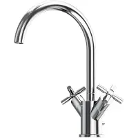 Steinberg Mitigeur à deux poignées pour lavabo avec gicleur, saillie de 155 mm, chromé, 1 pièce.