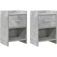 vidaXL Tables de chevet 2 pcs Gris béton 40 x 30 x 60 cm