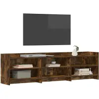vidaXL Meuble TV 168 x 33 x 47 cm en bois d'ingénierie chêne fumé