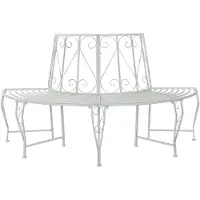 vidaXL Banc en forme d'arbre 4 places 160 x 80 x 89 cm Acier blanc antique