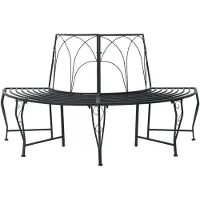 vidaXL Banc en forme d'arbre 4 places 160 x 80 x 89 cm Acier Noir