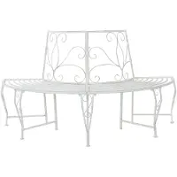 vidaXL Banc en forme d'arbre 4 places 160 x 80 x 89 cm Acier blanc antique