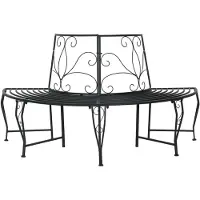 vidaXL Banc en forme d'arbre 4 places 160 x 80 x 89 cm Acier Noir
