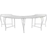 vidaXL Banc en forme d'arbre 4 places 160 x 80 x 44 cm Acier blanc antique