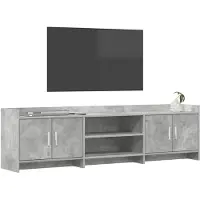 vidaXL Meuble TV 168 x 33 x 47 cm, gris béton, aggloméré