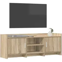 vidaXL Meuble TV 130 x 33 x 47 cm en bois d'ingénierie chêne Sonoma