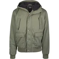 Urban Classics - Veste d'hiver à capuche en coton, vert olive foncé - M