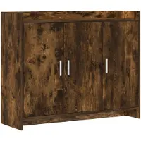 vidaXL Buffet en chêne fumé 98,5 x 33 x 80 cm, aggloméré