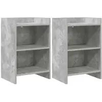 vidaXL Tables de chevet 2 pcs Gris béton 40 x 30 x 60 cm