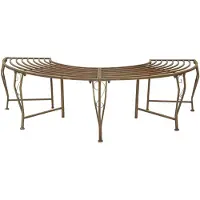 vidaXL Banc en forme d'arbre 4 places 160 x 80 x 44 cm Acier brun antique
