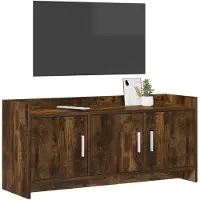 vidaXL Meuble TV 102 x 33 x 47 cm en aggloméré chêne fumé