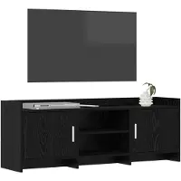 vidaXL Meuble TV 130 x 33 x 47 cm en aggloméré chêne noir
