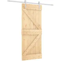 vidaXL Porte coulissante , finition naturelle et blanche, 85 x 210 cm, pin massif